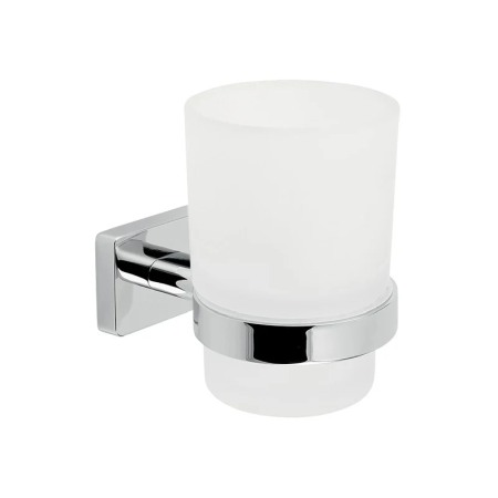 Accesorii baie - Portpahar, Ferro, Greta, crom/alb mat