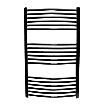 Echipamente de incalzire - Portprosop curbat Thermoynd, 500 x 1200 mm, negru mat, calorifer baie, accesorii incluse