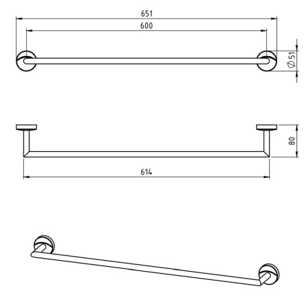 Portprosop, Ferro, Metalia 11, 60 cm, crom [1]