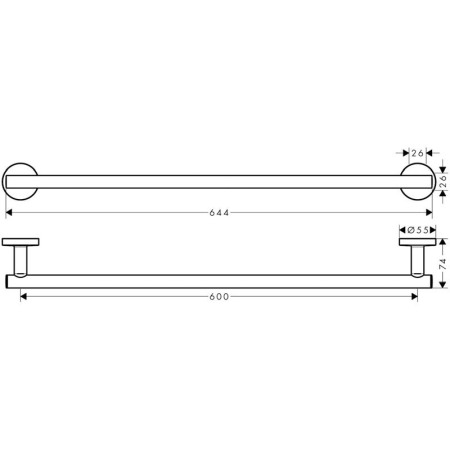 Portprosop Hansgrohe, Logis Universal, 60 cm, crom [1]