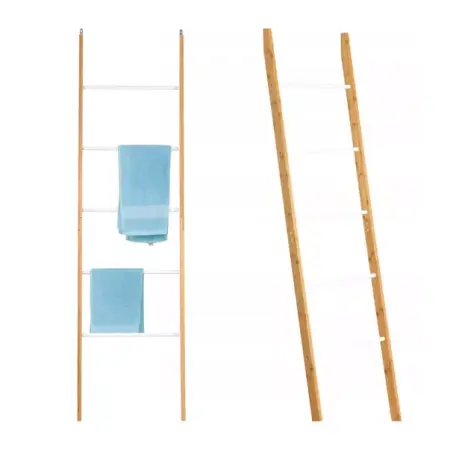 Accesorii baie - Portprosop tip scara Rea finisaj lemn natural 51 cm