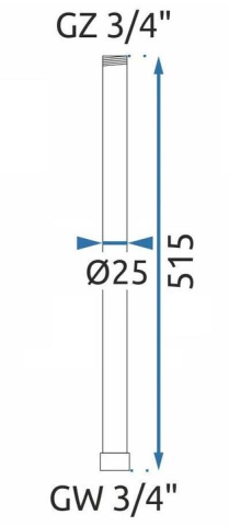 Prelungire coloana duș 50cm crom periat [6]