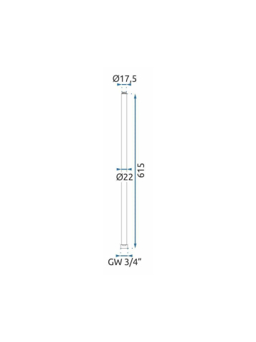 Prelungire coloana duș BRUSH COPPER 60cm [2]