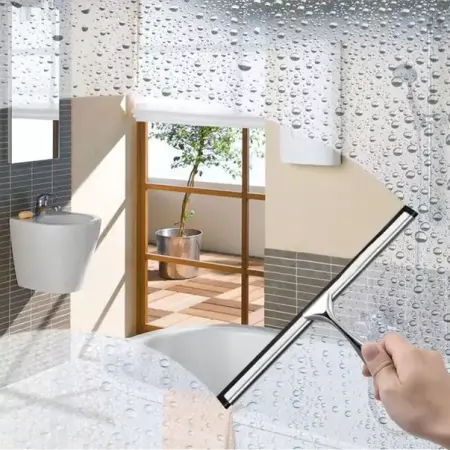 Accesorii baie - Racleta pentru sticla cu suport Rea crom 26 cm