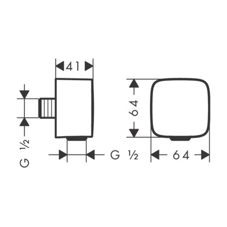 Racord de dus, Hansgrohe, FixFit, cu valva non retur, negru mat [1]
