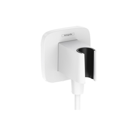 Sisteme de dus - Racord de duș, Hansgrohe, FixFit Q, cu suport pentru para de duș, alb mat