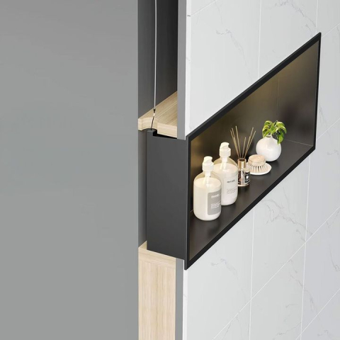 RAFT BAIE INCASTRAT PERETE LED 30x45 negru [5]