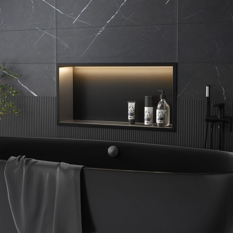 RAFT BAIE INCASTRAT PERETE LED 30x60 negru [7]