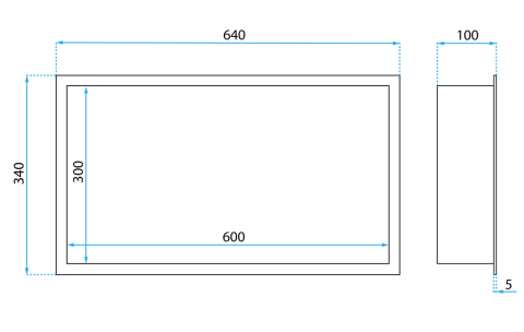 RAFT BAIE INCASTRAT PERETE LED 30x60 negru [6]