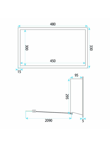 Raft baie incastrat LED Rea titan 480x330x100 mm inox Aisi 304 [8]