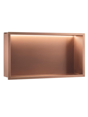 Mobilier Baie - Raft baie incastrat LED Rea cupru periat 630x330x100mm