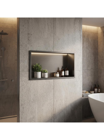 Nișă de baie LED Rea Titan 600x300x100 mm inox cu iluminare integrată [5]