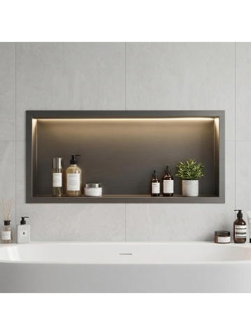 Nișă de baie LED Rea Titan 600x300x100 mm inox cu iluminare integrată [3]