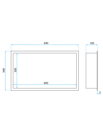 Nișă de baie LED Rea Titan 600x300x100 mm inox cu iluminare integrată [7]
