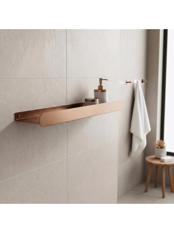 Raft pentru baie Rea SF03 45cm cupru periat inox montaj perete [3]