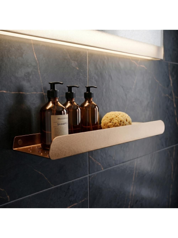 Raft pentru baie Rea SF03 45cm cupru periat inox montaj perete [2]