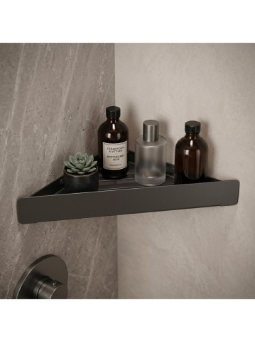 Accesorii baie - Raft pentru baie colt REA SF07 titan inox 285x145x40 mm