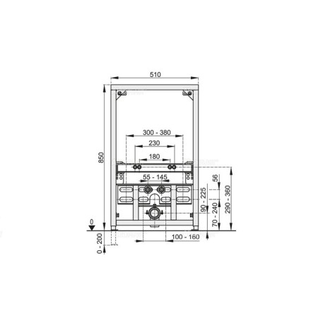 Rama de montaj Alcaplast, pentru bideu suspendat, set de fixare inclus, h85 cm [3]