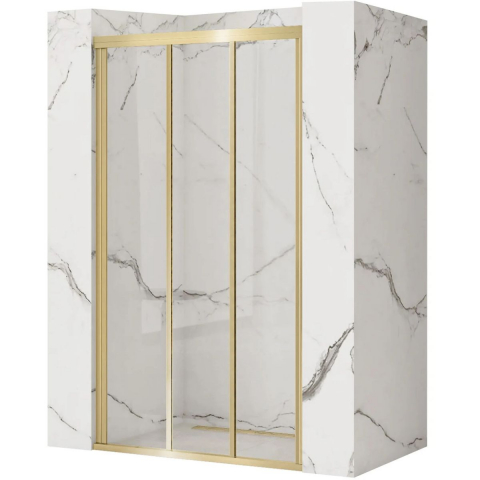 Cabine dus - Rea Alex uși de duș 100 cm culisantă auriu periat/sticlă transparentă REA-K2500