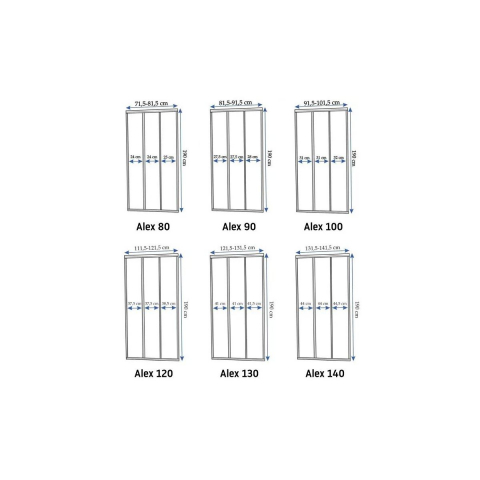 Rea Alex uși de duș 100 cm culisantă auriu periat/sticlă transparentă REA-K2500 [1]