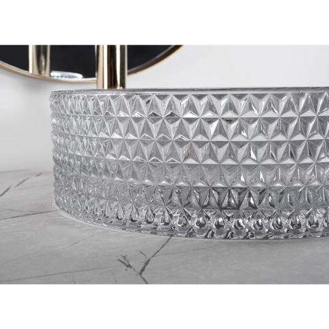 Rea Cristal lavoar 35.5x35.5 cm rotund de blat gri/piatră REA-U9615 [4]
