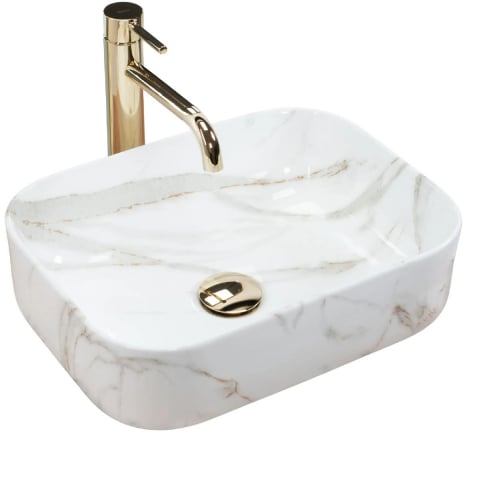 Obiecte Sanitare - Rea Demi lavoar 40.5x31 cm dreptunghiular de blat gri/piatră REA-U5065