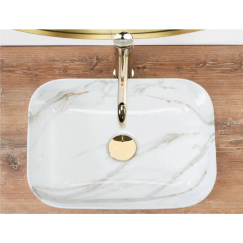 Rea Demi lavoar 40.5x31 cm dreptunghiular de blat gri/piatră REA-U5065 [4]