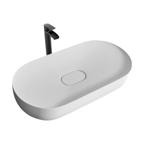 Obiecte Sanitare - Rea Iris 71 lavoar 70x35.5 cm ovale de blat alb REA-U4305