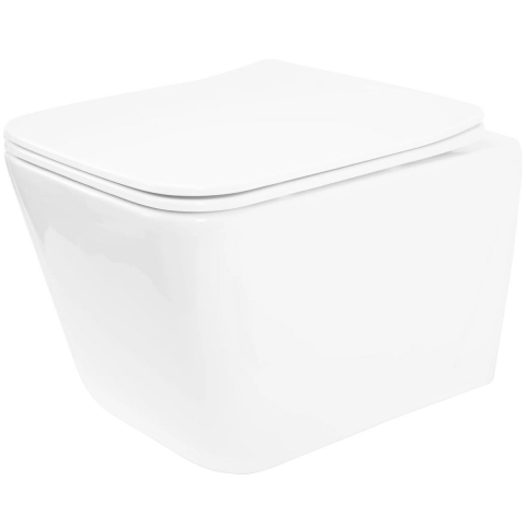 Obiecte Sanitare - Rea Julio vas wc cu capac soft-close agăţat da alb REA-C4803