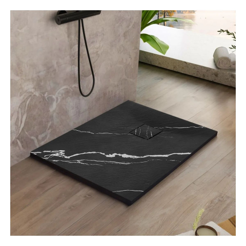 Rea Magnum cădiță de duș pătrată x90 cm negru REA-K7008 [3]