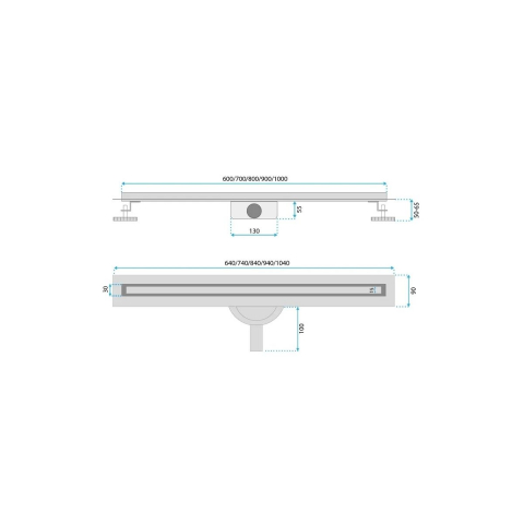Rea Neo Slim Pro rigolă liniară 100 cm oţel REA-G5803 [1]
