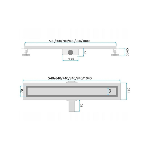 Rea Neox Pro rigolă liniară 50 cm crom REA-G5806 [1]