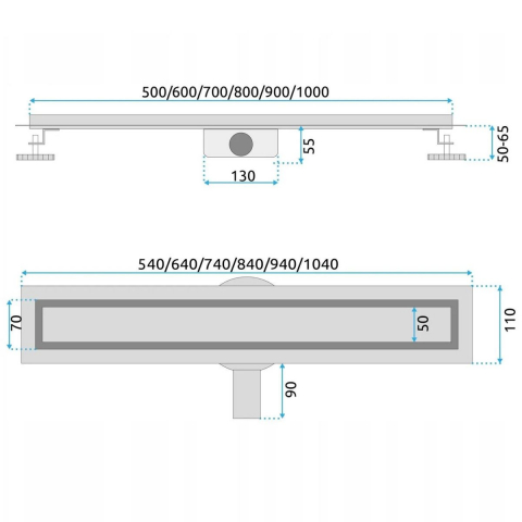 Rea Neox Pro rigolă liniară 70 cm crom REA-G5808 [1]