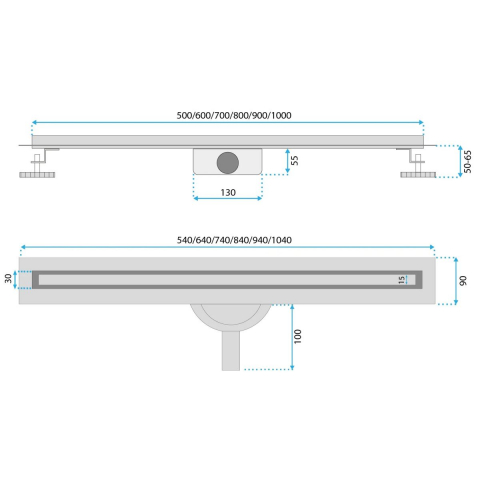 Rea Neox Slim Pro rigolă liniară 50 cm REA-G5800 [1]