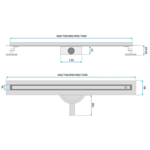 Rea Neox Slim Pro rigolă liniară 60 cm REA-G5801 [1]