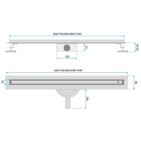 Rea Neox Slim Pro rigolă liniară 70 cm cupru REA-G4806 [1]