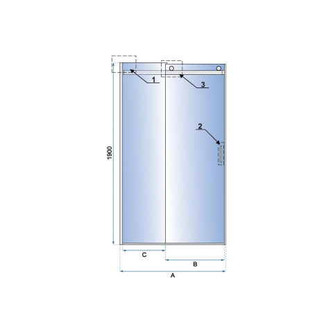 Rea Nixon-2 uși de duș 140 cm culisantă crom luciu/sticlă transparentă REA-K5007 [1]