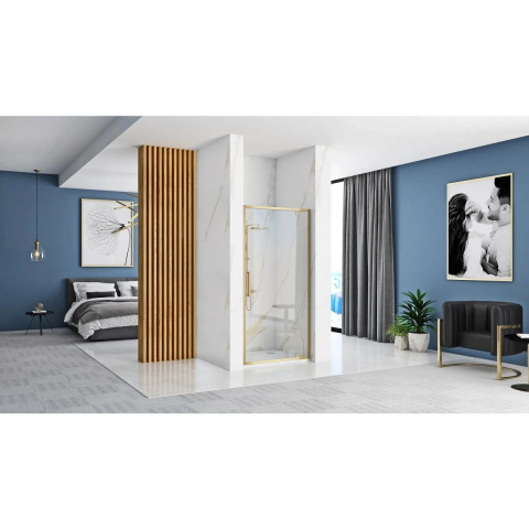 Rea Rapid Swing uși de duș 90 cm înclinabilă auriu periat/sticlă transparentă REA-K2502 [2]