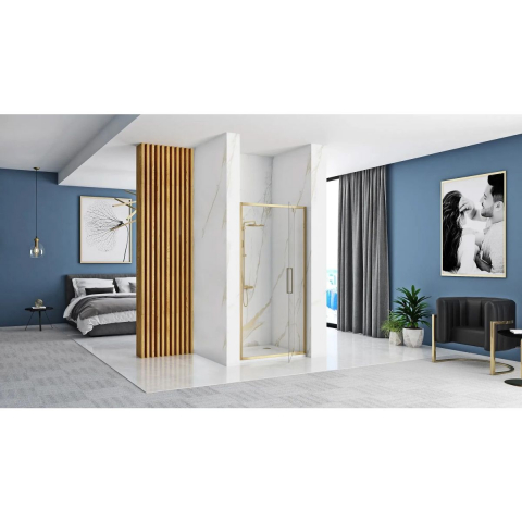 Rea Rapid Swing uși de duș 90 cm înclinabilă auriu periat/sticlă transparentă REA-K2502 [3]
