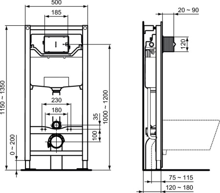 Rezervor IDEAL STANDARD ingropat rigips Prosys R020467 [1]