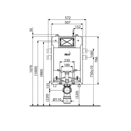 Rezervor incastrat Alcaplast, Renovmodul, slim, pentru montare in zidarie, pentru vas wc suspendat [1]