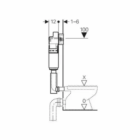 Rezervor incastrat Geberit Delta UP100 12cm pentru pereti subtiri [2]