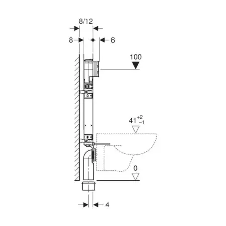 Rezervor incastrat Geberit Sigma cu cadru Kombifix pentru wc suspendat 109 cm [3]