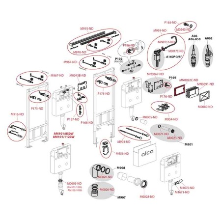 Rezervor WC incastrat, Alcadrain, Sadromodul, pentru instalari uscate in gips-carton [2]