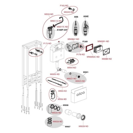 Rezervor WC incastrat, Alcadrain, Solomodul, pentru instalari uscate in gips-carton, cu sustinere proprie, destinat persoanelor cu mobilitate redusa [2]