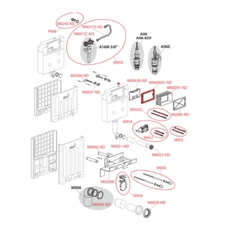 Rezervor wc incastrat Alcaplast, Alcamodul, pentru montare in zidarie, pentru wc suspendat [2]