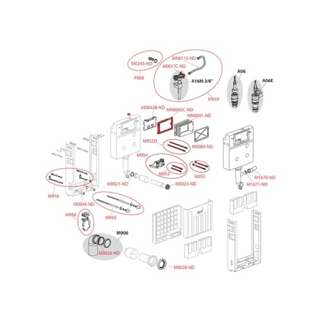 Rezervor wc incastrat Alcaplast, Renovmodul, pentru montare in zidarie, pentru wc suspendat [2]
