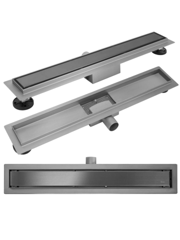 Rigole si canale de scurgere dus - Rigola dus liniara Rea NEOX Titan 80 cm otel inoxidabil AISI 304 Nano Flex