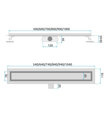 Rigola dus liniara Rea NEOX Titan 80 cm otel inoxidabil AISI 304 Nano Flex [11]