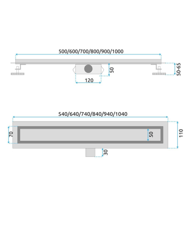 Rigola dus Rea NEOX Titan 90 cm otel inoxidabil AISI 304 acoperire Nano Flex [11]